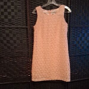LOFT Pink Sheath Mini Dress Scoop Neck Sleeveless